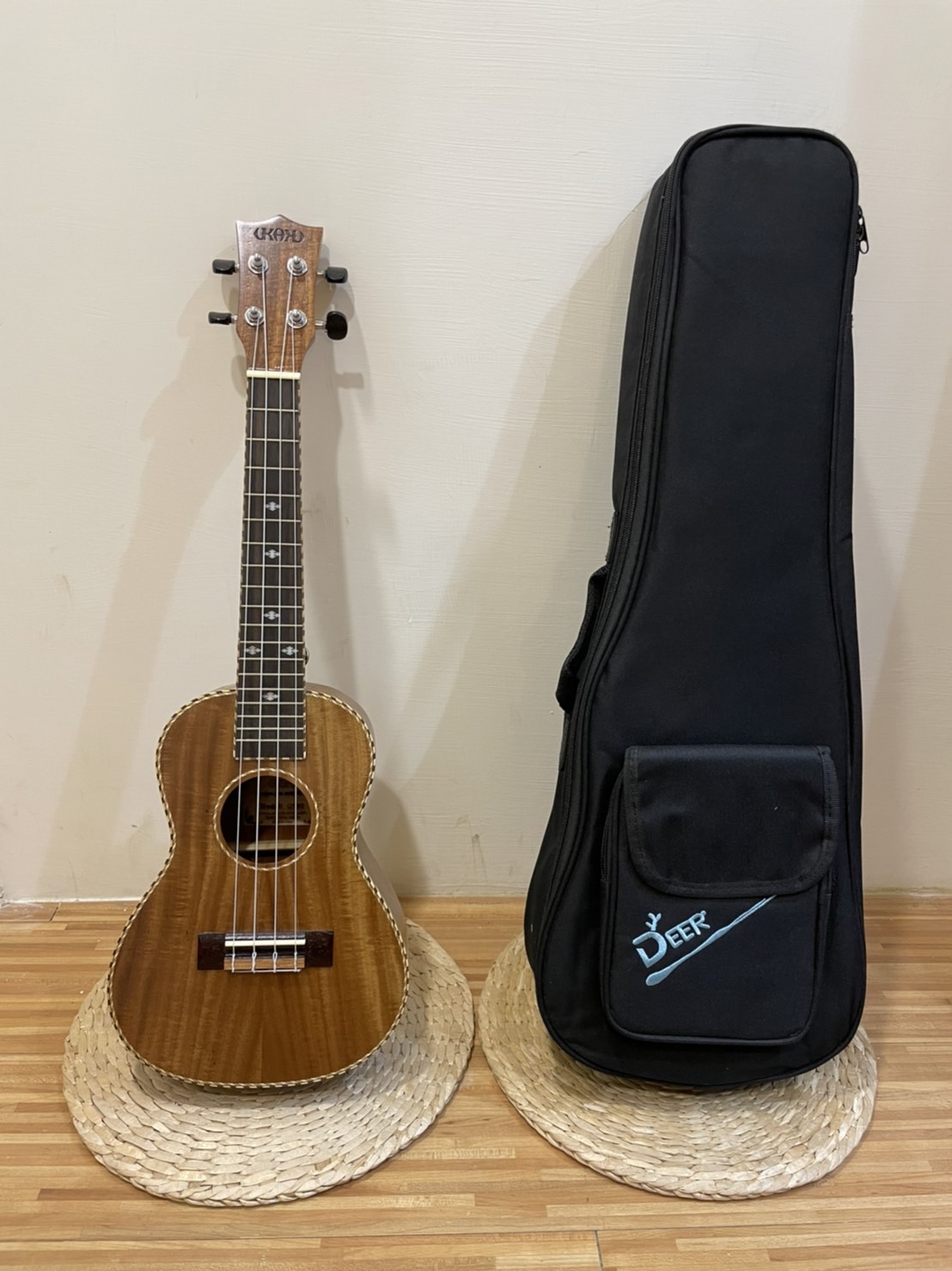 UKAKU - C190 23吋 烏克麗麗  斑馬邊條 相思木 【福利品出清8折出售】編號16