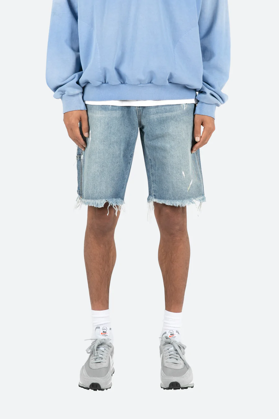 MNML R463 DENIM SHORTS 牛仔 破壞 抽鬚 短褲