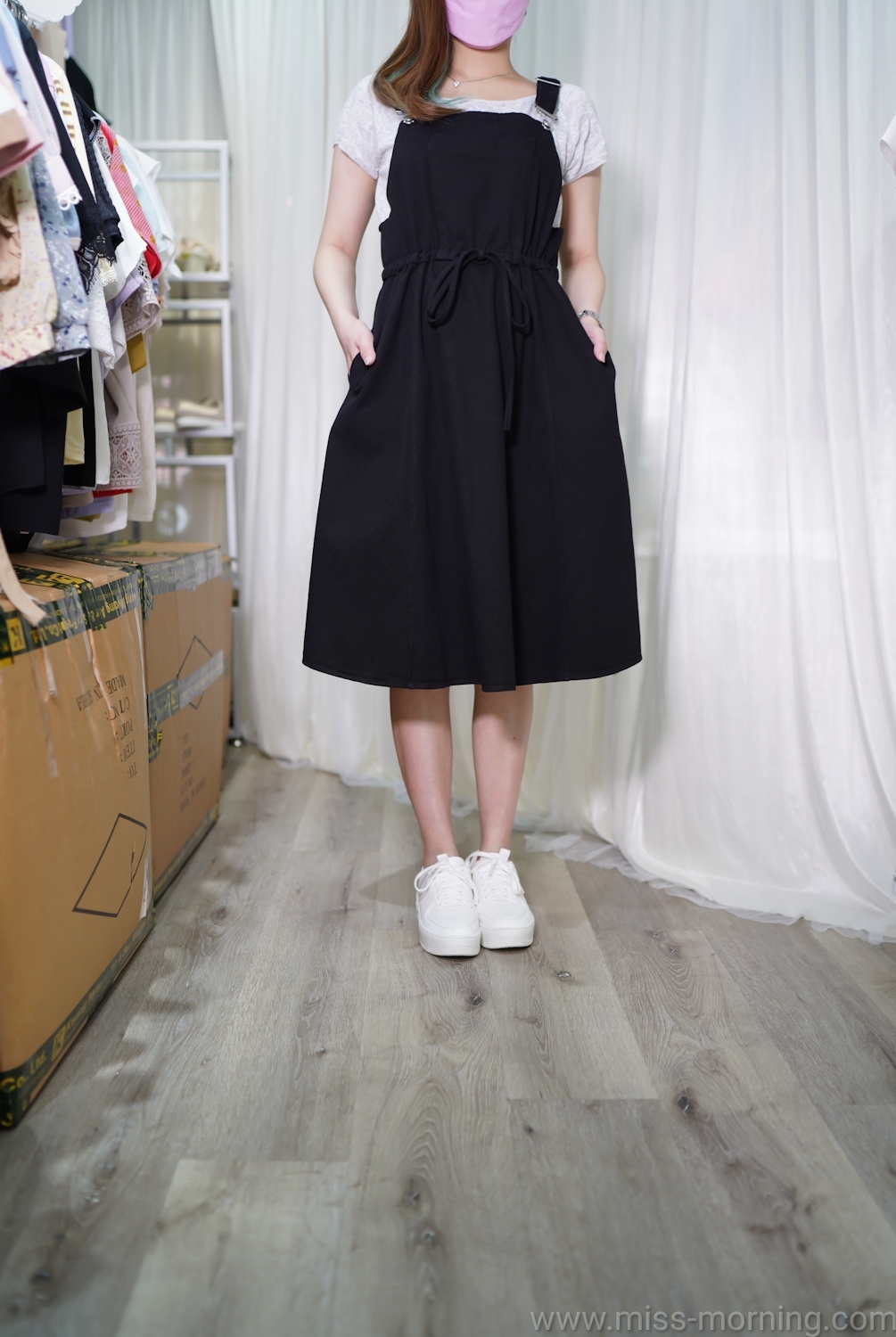 吊帶牛仔連身裙(66382)