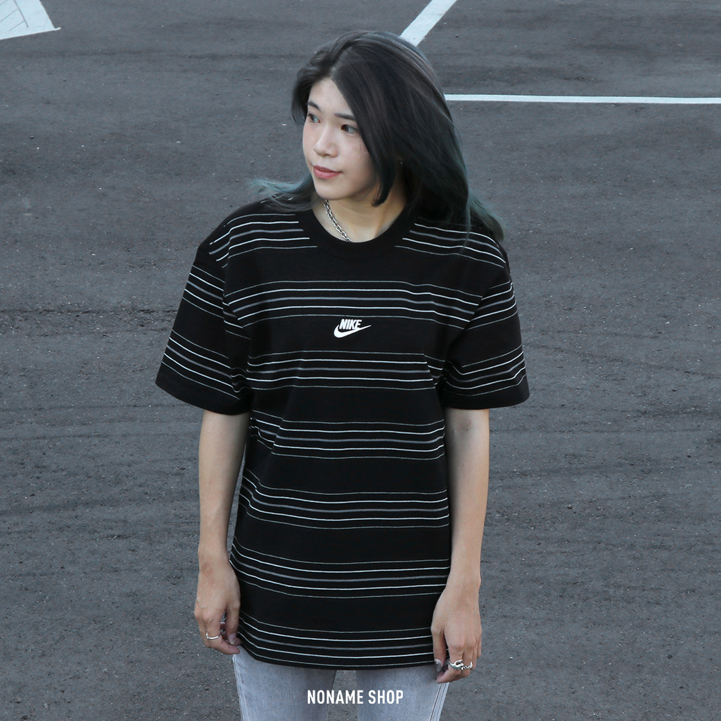 NIKE NSW 刺繡 LOGO 寬鬆 條紋  短T