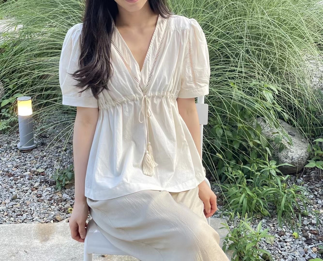 JULT2295 全棉束腰甜美上衣