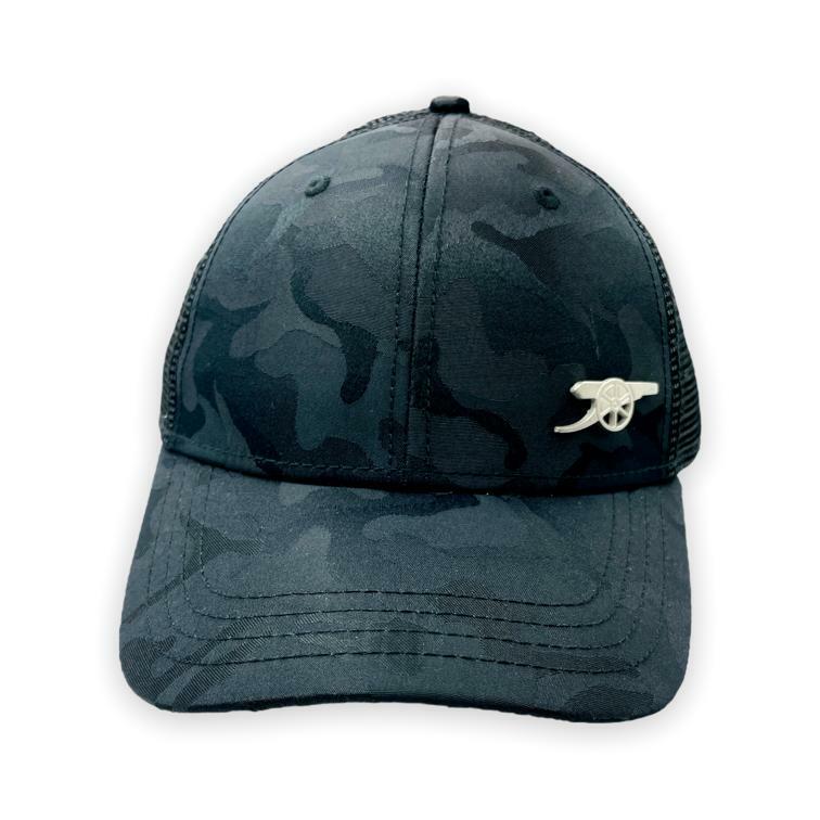 阿仙奴黑色暗花銀會徽網帽