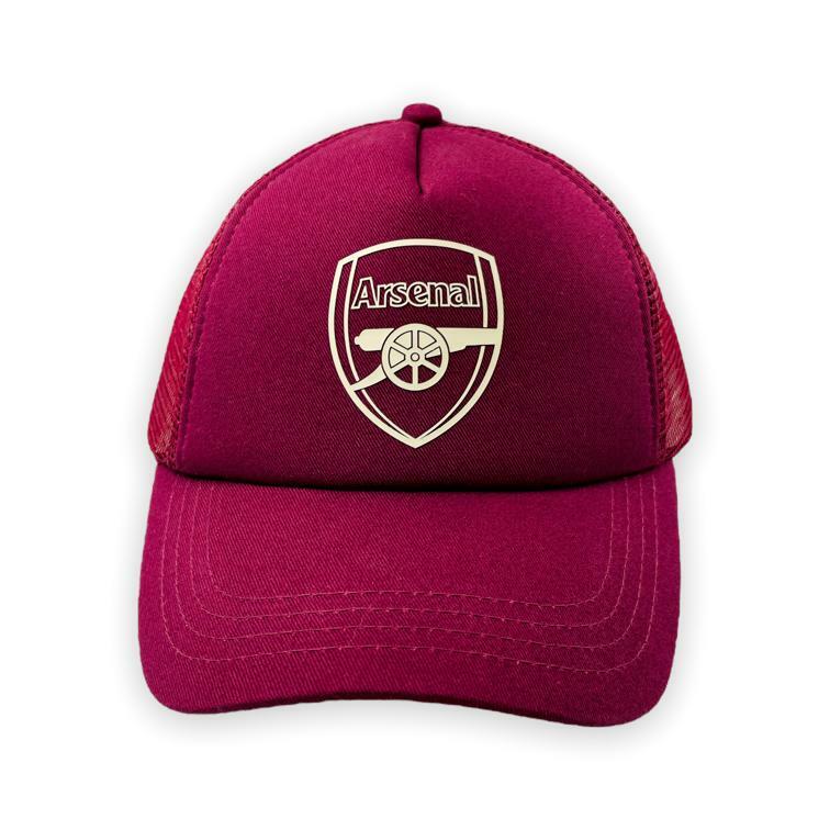 阿仙奴棗紅色金會徽網帽