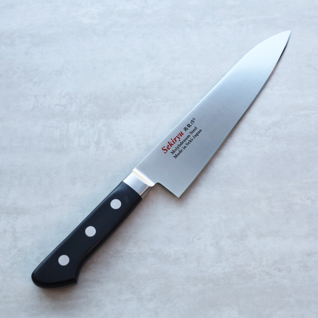 関龍作 牛刀 180mm AUS8鋼 洋柄