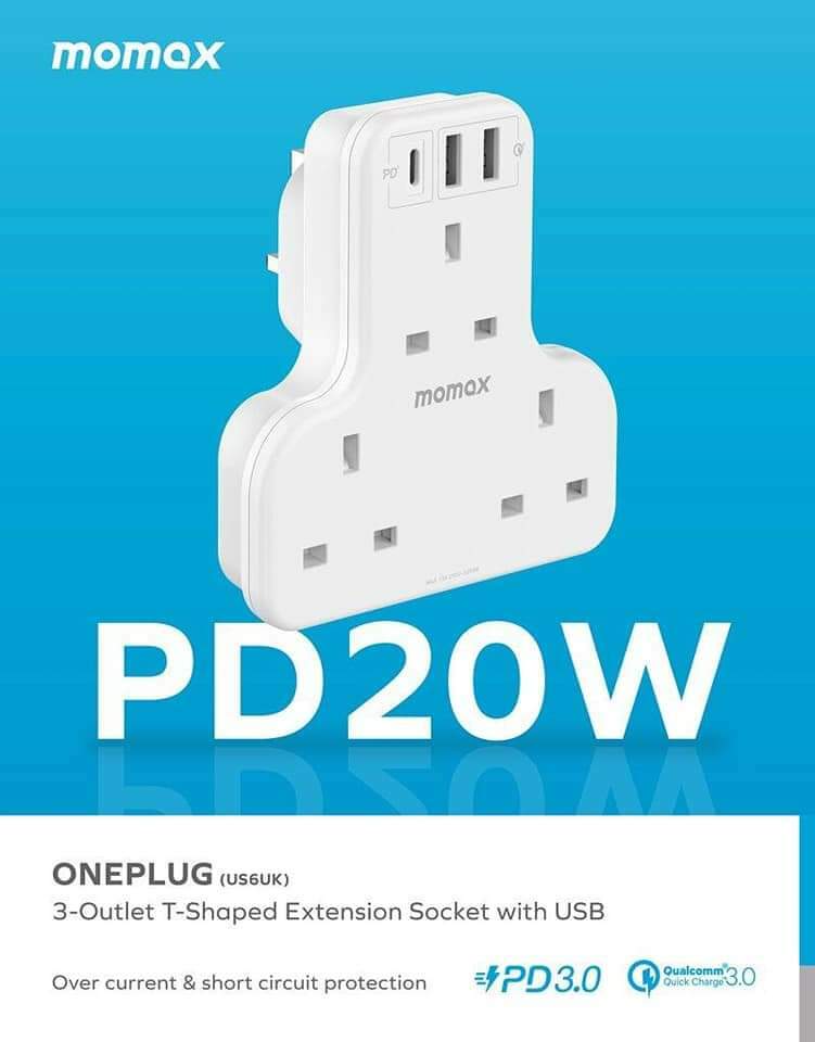 ONEPLUG PD20W 2A1C 3位T型插座US6