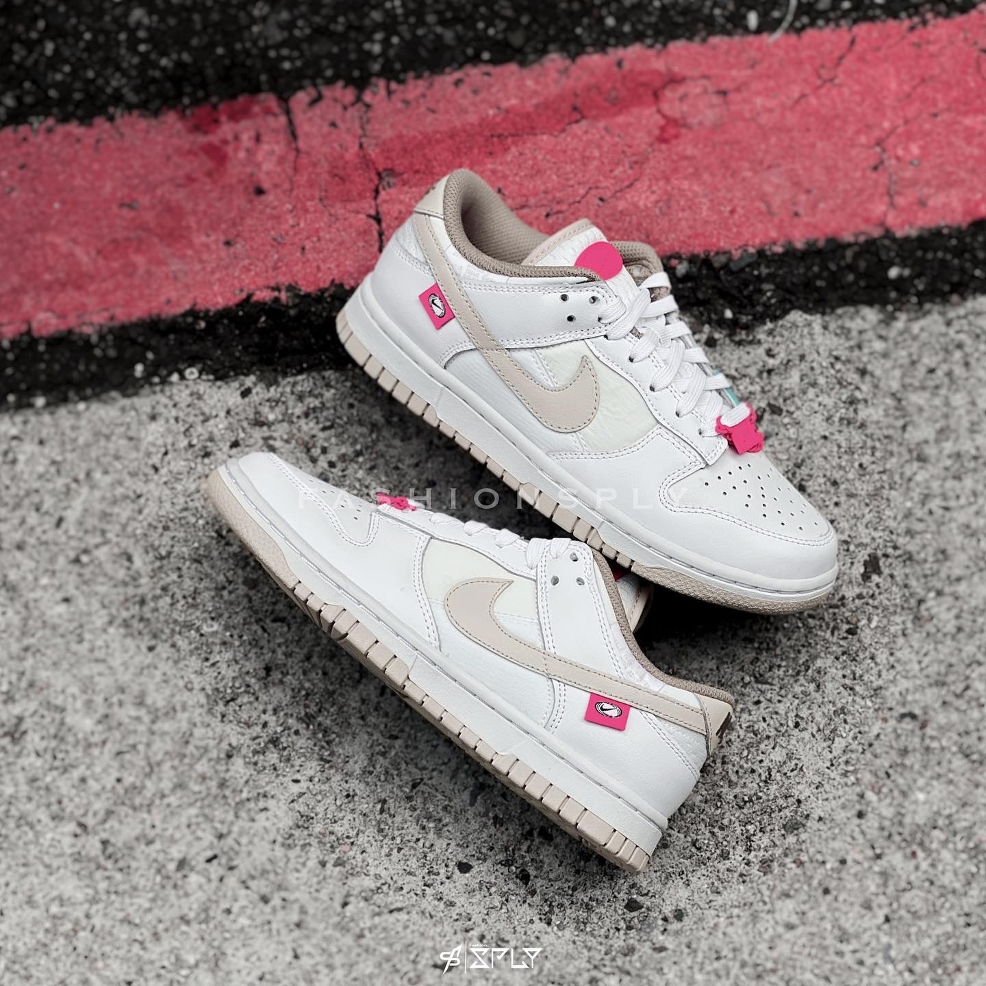 Nike Dunk Low Bling White Tan Pink 拼接 桃紅 奶茶 DX6060-121