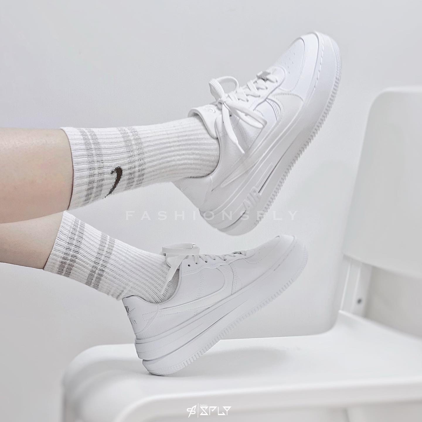 Nike Air Force 1 PLT.AF.ORM Triple White 全白 厚底 DJ9946-100