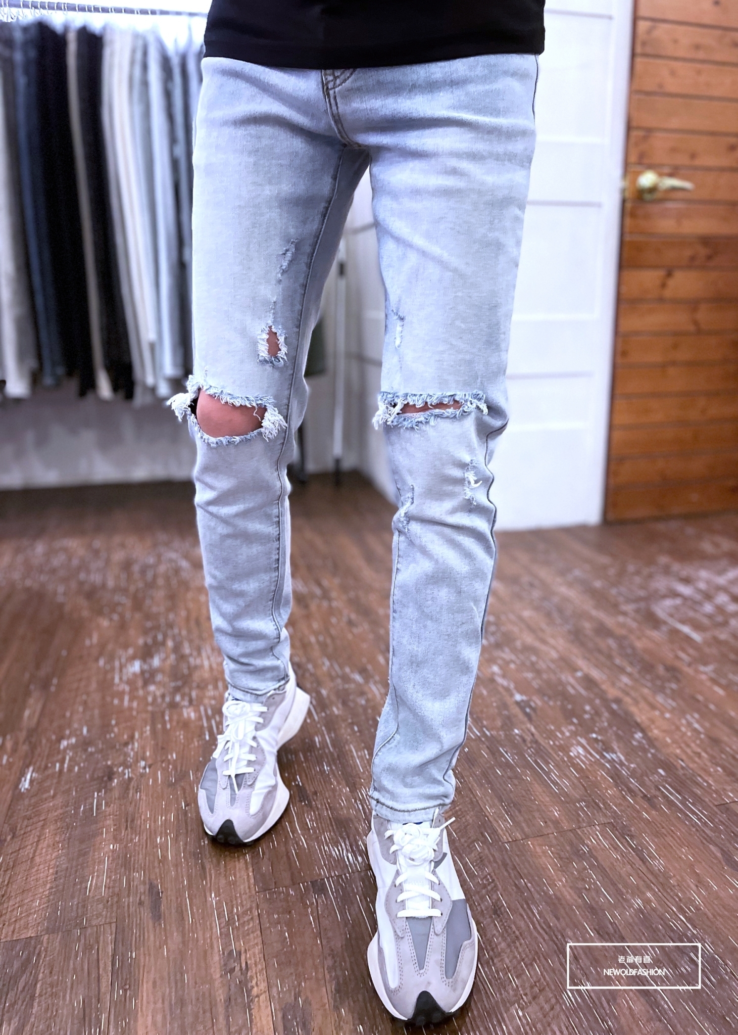 重磅刷白淺單寧牛仔布料