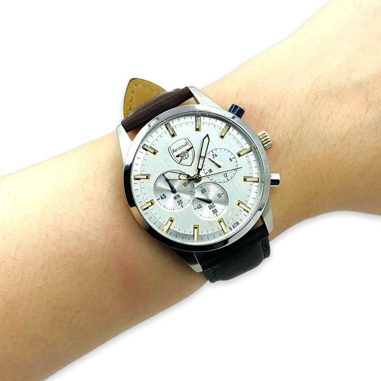 阿仙奴尊貴品味球迷皮帶手錶