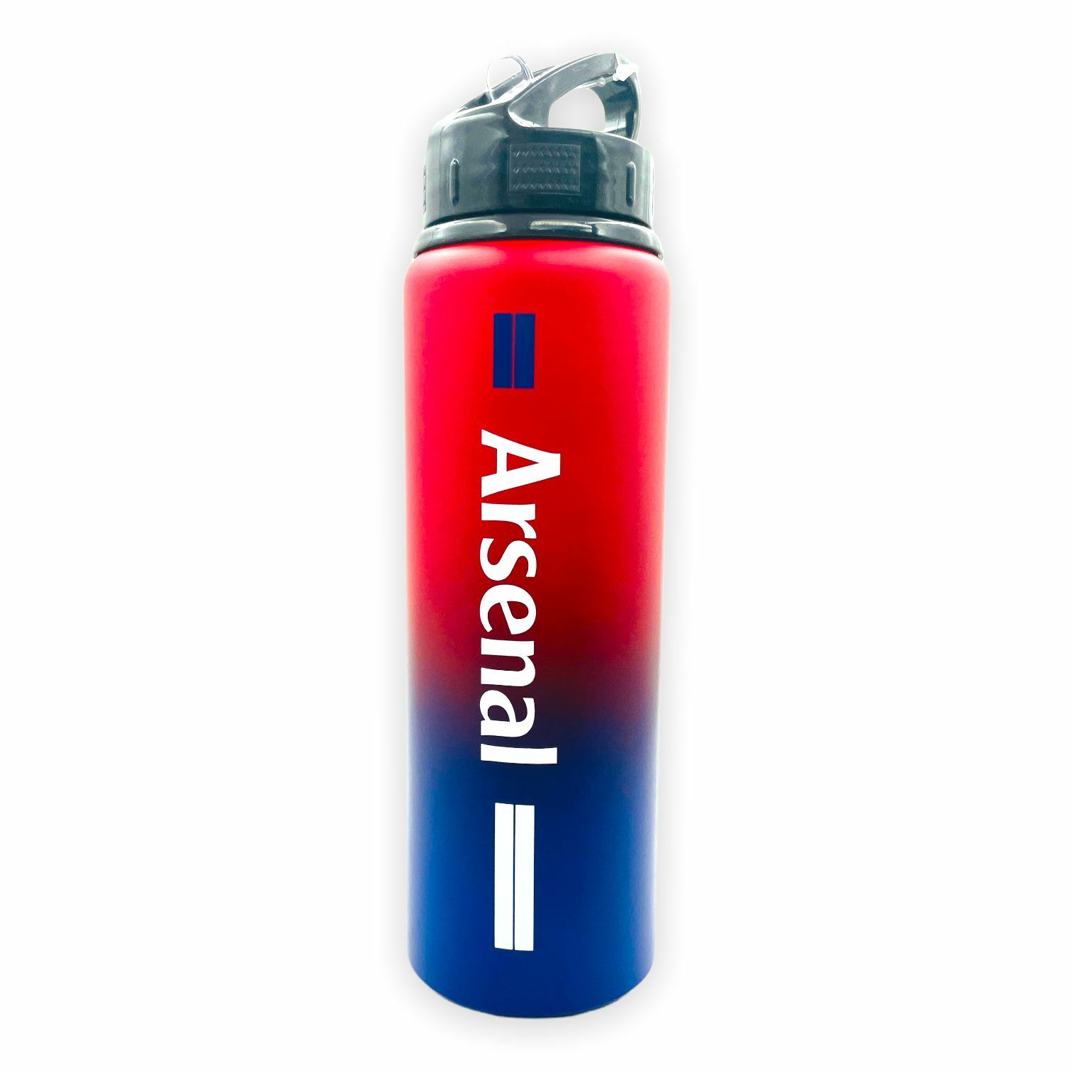 阿仙奴紅藍色直間金屬飲管水樽