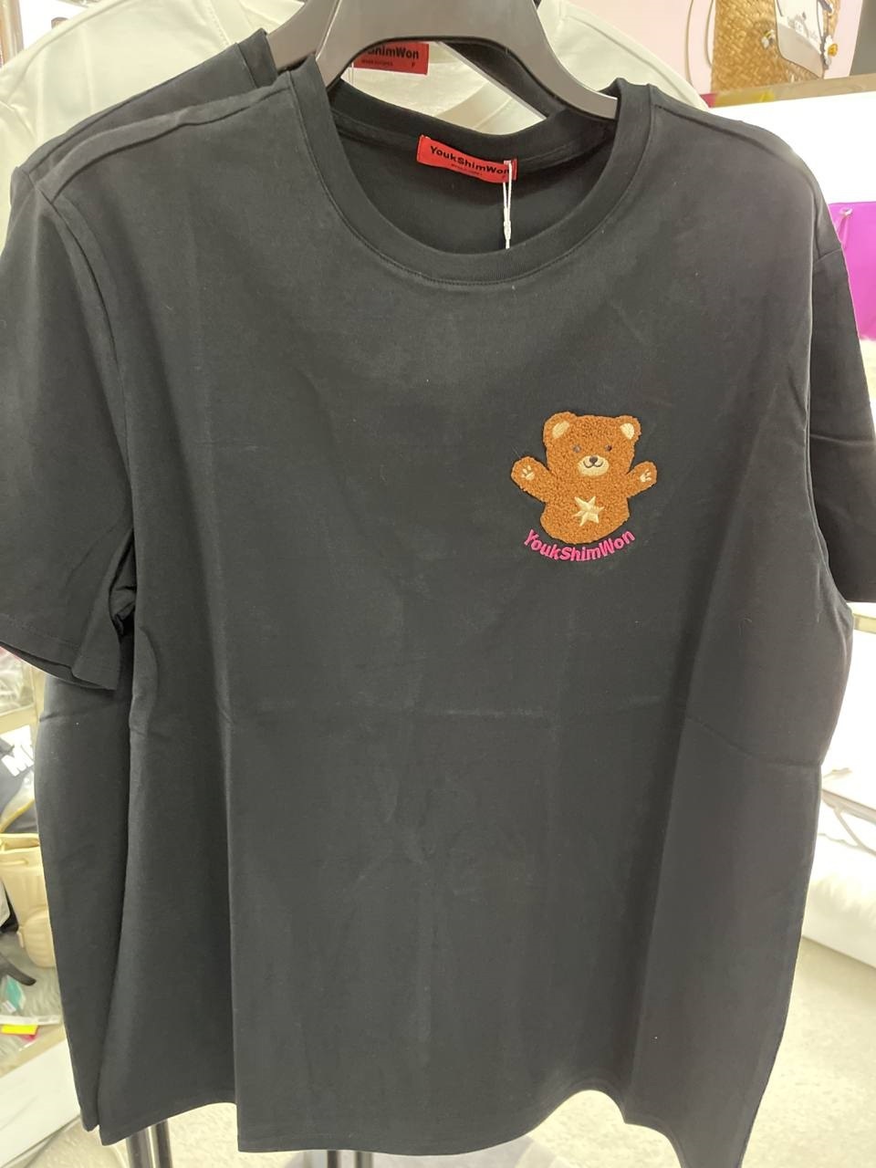 [S] YSW STAR BEAR T-SHIRT,BLACK, H2WTS01BKLN (SYW85)