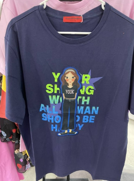 [S] YSW PAPER T-SHIRT LUNA,NAVY, H2WTS03NYLN (SYW91)