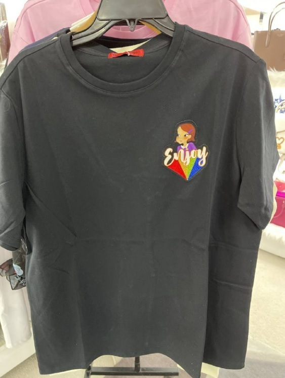 [S] YSW RAINBOW T-SHIRT LEAH,BLACK, H2WTS05BKRA (SYW95)