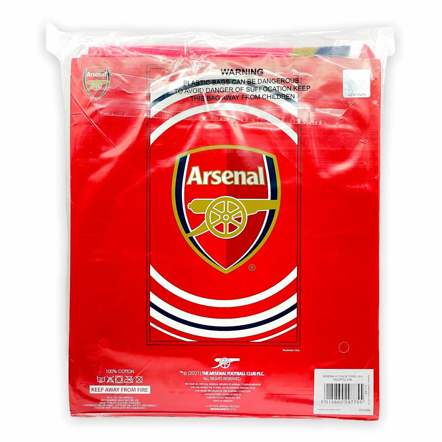 阿仙奴紅色圓紋大毛巾