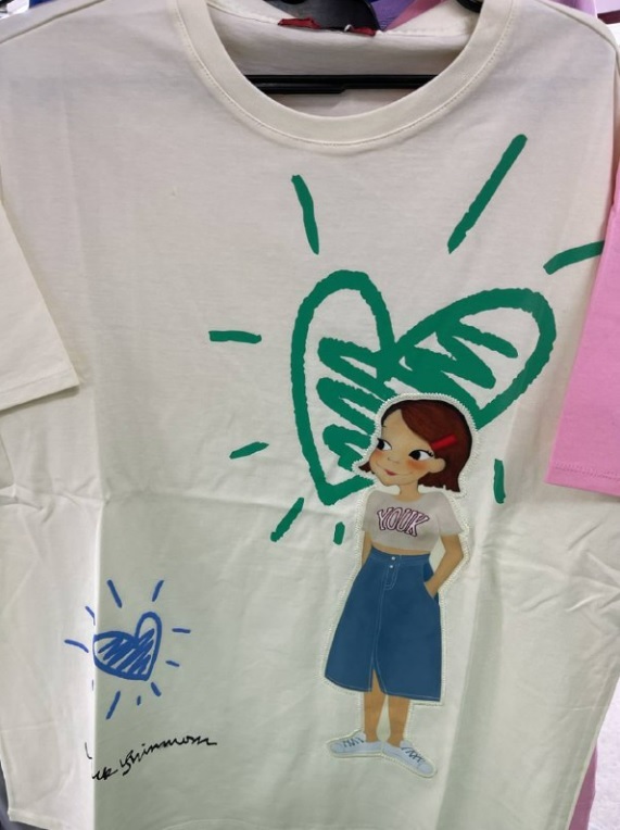 [S] YSW HEART DRAWING T-SHIRT RIA,IVORY, H2WTS04IVRA [FINAL SALE] (SYW105)