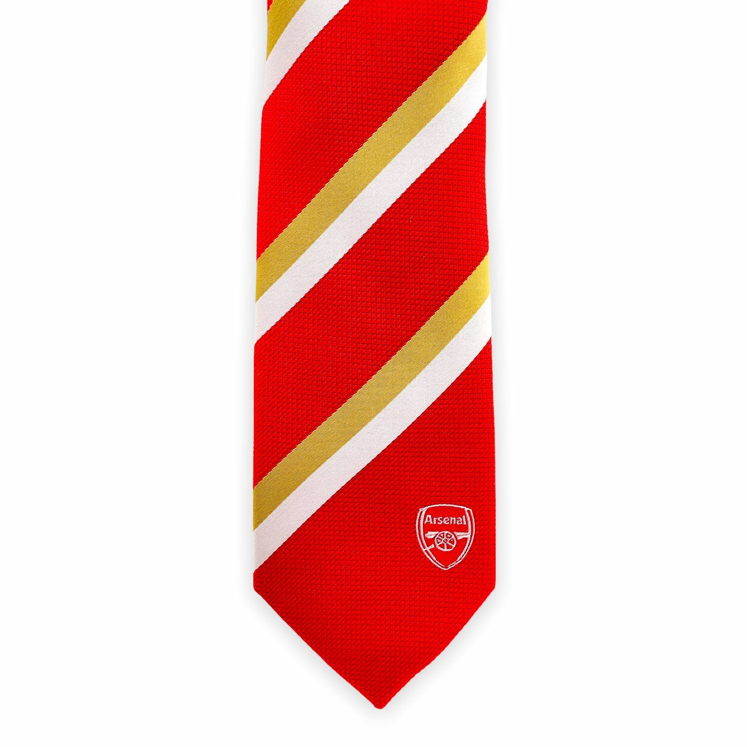 阿仙奴紅白色金斜紋會徽領帶