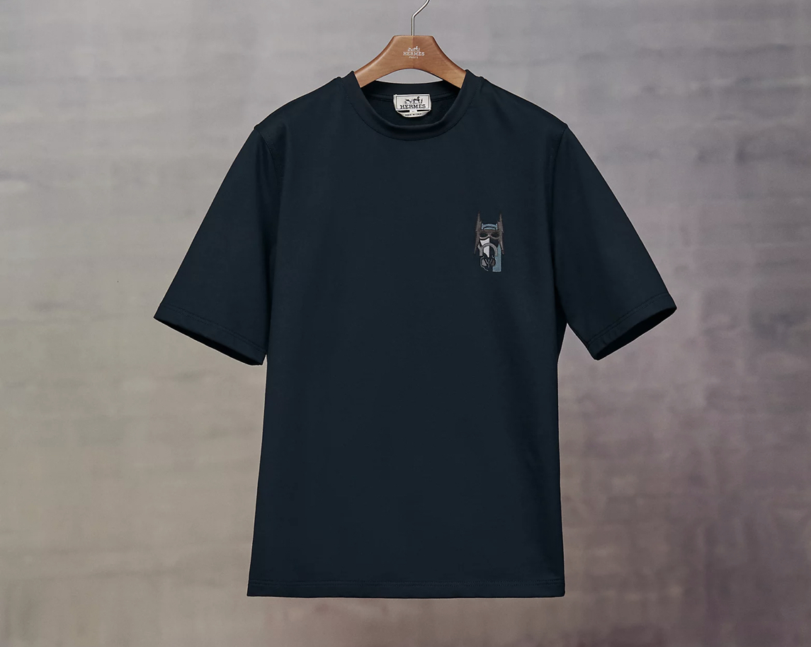 Hermes Super H" mini patch in lambskin tee t-shirt