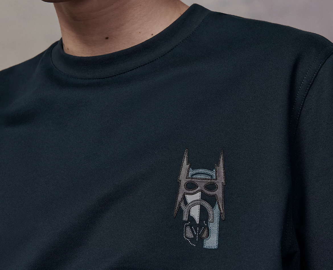 Hermes Super H" mini patch in lambskin tee t-shirt