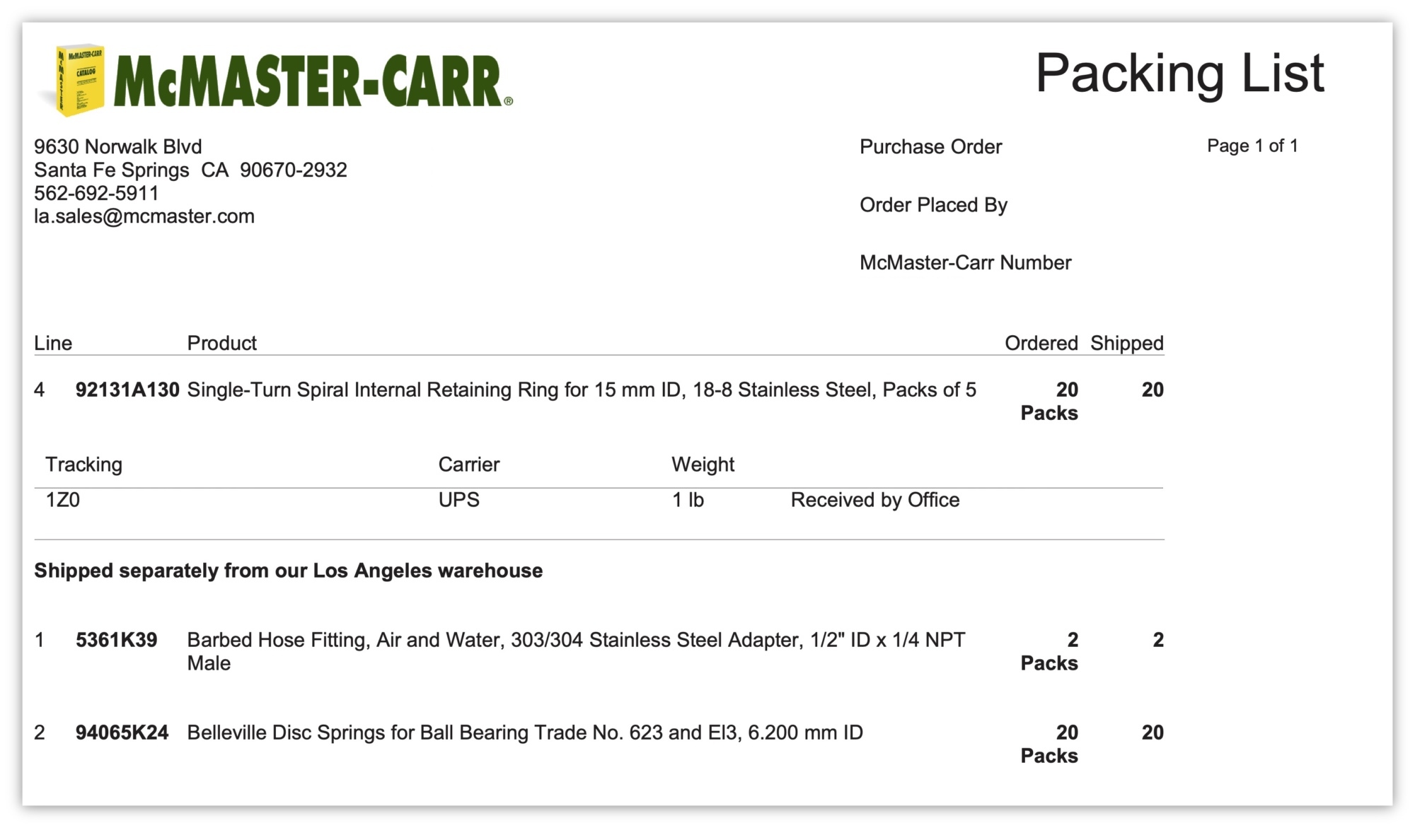 mcmaster-官網裝箱單