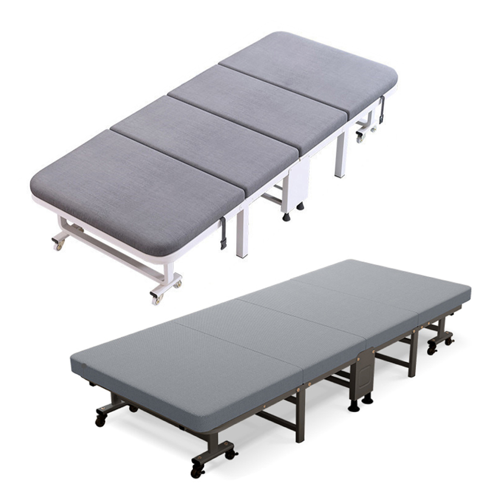 【慢慢家居】六檔可調-加厚海綿床墊四折秒收折疊床-80寬