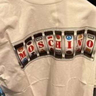 [S] MOSCHINO SLOT MACHINE T-SHIRT,WHITE, DT0712-5440-3002 (SM173)