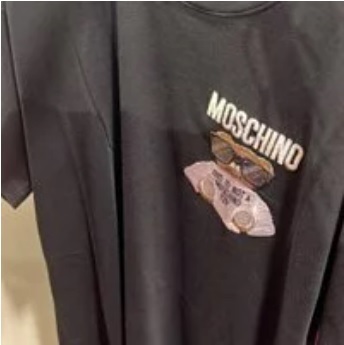 [S] MOSCHINO CHEST SMALL LOGO BEAR T-SHIRT,BLACK, ET0715-5540-1555 (SM180)