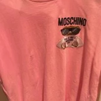 [S] MOSCHINO CHEST SMALL LOGO BEAR T-SHIRT,PINK, ET0715-5540-1222 (SM185)