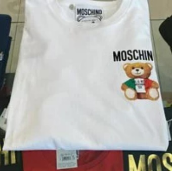 [S] MOSCHINO ITALIAN TEDDY BEAR SMALL LOGO T-SHIRT,WHITE, ET0712-0540-1001 (SM186)