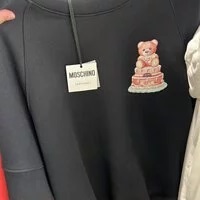 [S] MOSCHINO SMALL CAKE TEDDY BEAR LOGO PRINTED SWEATSHIRT,PINK, DT1721-5427-3555 (SM187)