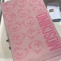 [S] MOSCHINO TEDDY BEAR HEAD SCARF,PINK, 30675-008 (SM191)