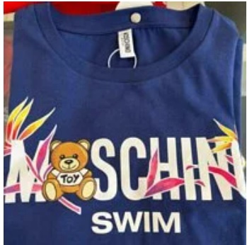 [S] MOSCHINO SWIM BEAR LOGO T-SHIRT,BLUE, T190121030290 (SM197)