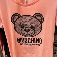 [S] MOSCHINO UNDERWEAR HEAD BEAR BIG LOGO T SHIRT,PINK, T1913-9019-0133 (SM200)