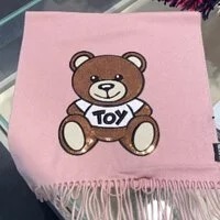 [S] MOSCHINO SEQUIN TEDDY BEAR SCARF,LIGHT PINK, 30663-008 (SM204)