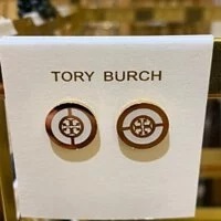 [S] TORY BURCH SPUT CIRCLE ENAMEL STUD EARRING, 88333-100 (STB164)