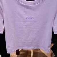 [S] NERDY W'S CROPPED NY 1/2 SLEEVE T-SHIRT, LIGHT PURPLE, SN63 (SN63)