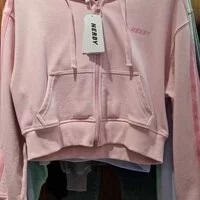 [S] NERDY W'S CROPPED NY HOODIE ZIP-UP, PINK, SN66 (SN66)
