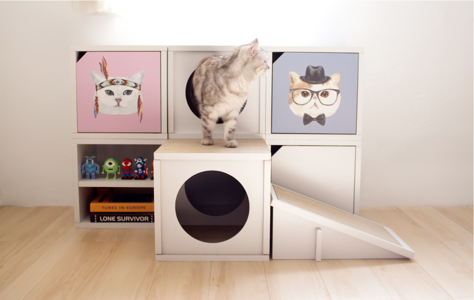 台灣 Angle Wave 好舒壓貓屋｜360°貓抓屋 (清新白)