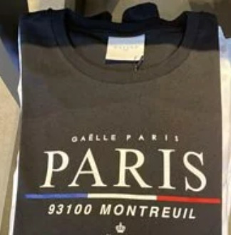 [S] GAELLE PARIS T-SHIRT JERSEY PARICOLLO MEZZA MANICA E,NERO, GBUO00602-NERO (SGP15)