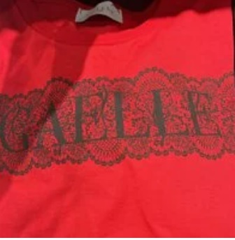 [S] GAELLE PARIS T-SHIRT CROPPED IN JERSEY CON STAMPA,ROSSO, BGDO9470-ROSSO, FINAL SALE (SGP16)
