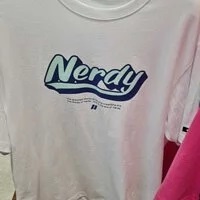 [S] NERDY VARSITY 1/2 SLEEVE T-SHIRT, WHITE, SN78 (SN78)