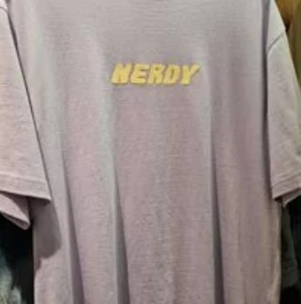 [S] NERDY NEDDY DRYING 1/2 SLEEVE T-SHIRT,LIGHT PURPLE, SN80 (SN80)
