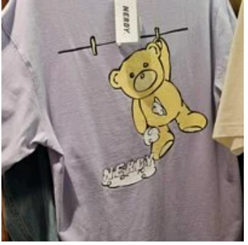 [S] NERDY NEDDY DRYING 1/2 SLEEVE T-SHIRT,LIGHT PURPLE, SN80 (SN80)