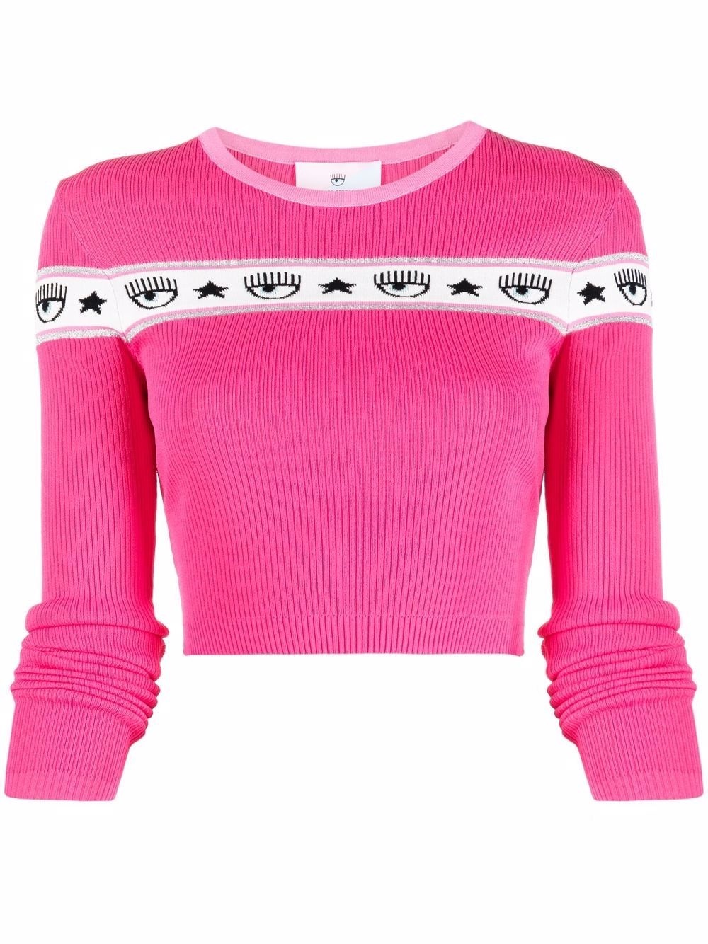 [S] CHIARA FERRAGNI LOGOMANIA YARN SWEATSHIRT 72CBFM06-M01,PINK, CMH04-456 (SCF103)
