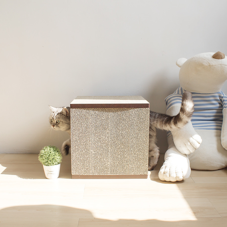 台灣 Angle Wave 好舒壓貓屋｜360°全方位貓抓屋 (胡桃木)