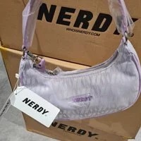[S] NERDY DNA MONOGRAM 2WAY HOBO BAG, LIGHT PURPLE, SN90 (SN90)