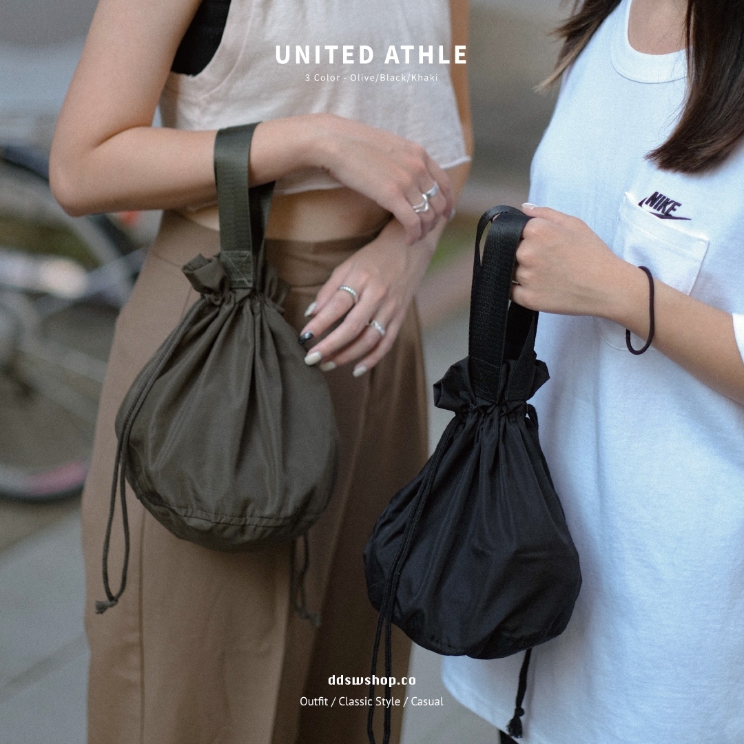 United Athle UA 包包 抽繩束口袋 手提小包 水桶包 黑色 橄欖綠 卡其色