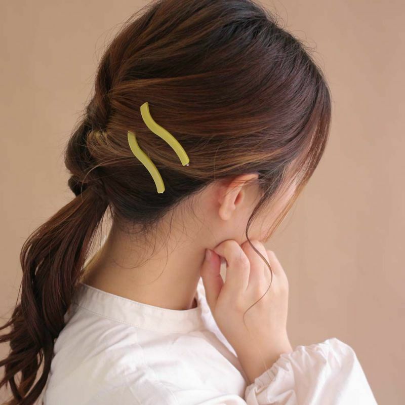 [日本制] 淨色波浪髮夾SET