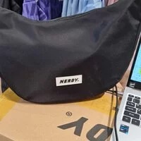 [S] NERDY HOBO CROSS BAG, BLACK, SN62 (SN62)