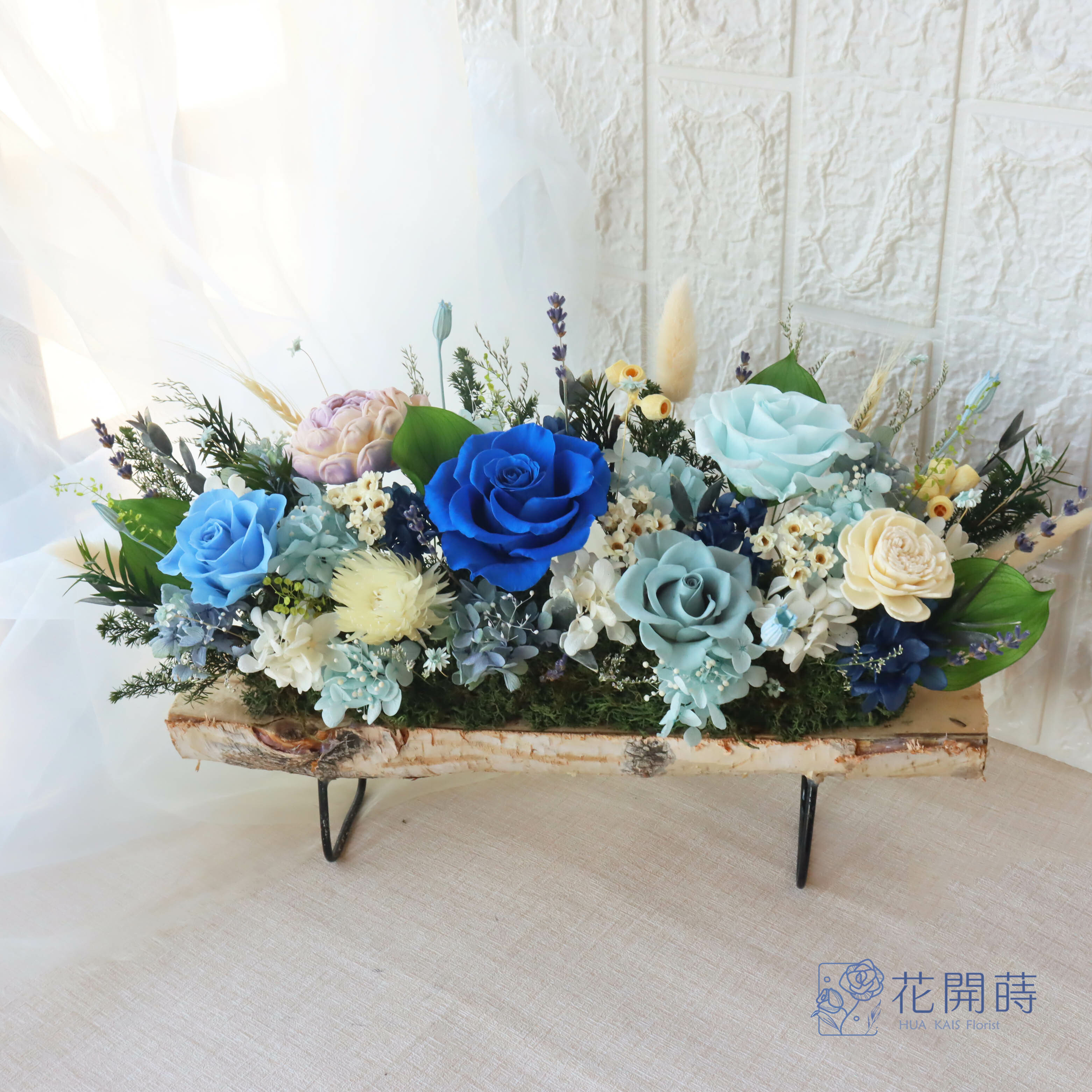 永生桌花|海洋之心木桌花|開幕賀禮|新居賀禮|窗台花藝|永生花園|榮譽調職