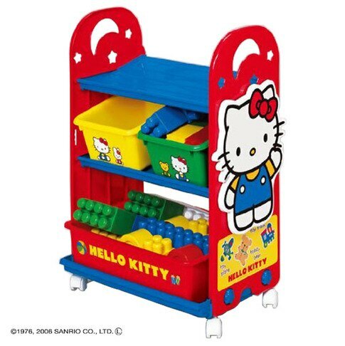 日本製 三層置物收納架--Hello Kitty（不含玩具) (全新沒有包裝盒)